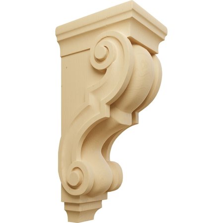 EKENA MILLWORK 5"W x 6 3/4"D x 14"H Large Traditional Wood Corbel, Alder CORW05X07X14TRAL